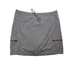 Gorpcore Utility Cargo Skort Gray Zip Pockets Mesh Lined Outdoor Womens XL